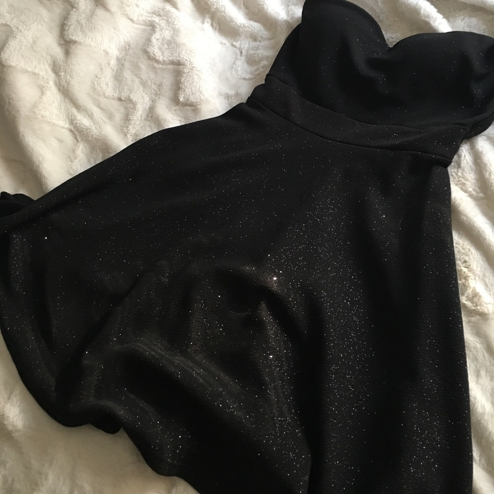 Black strapless dress